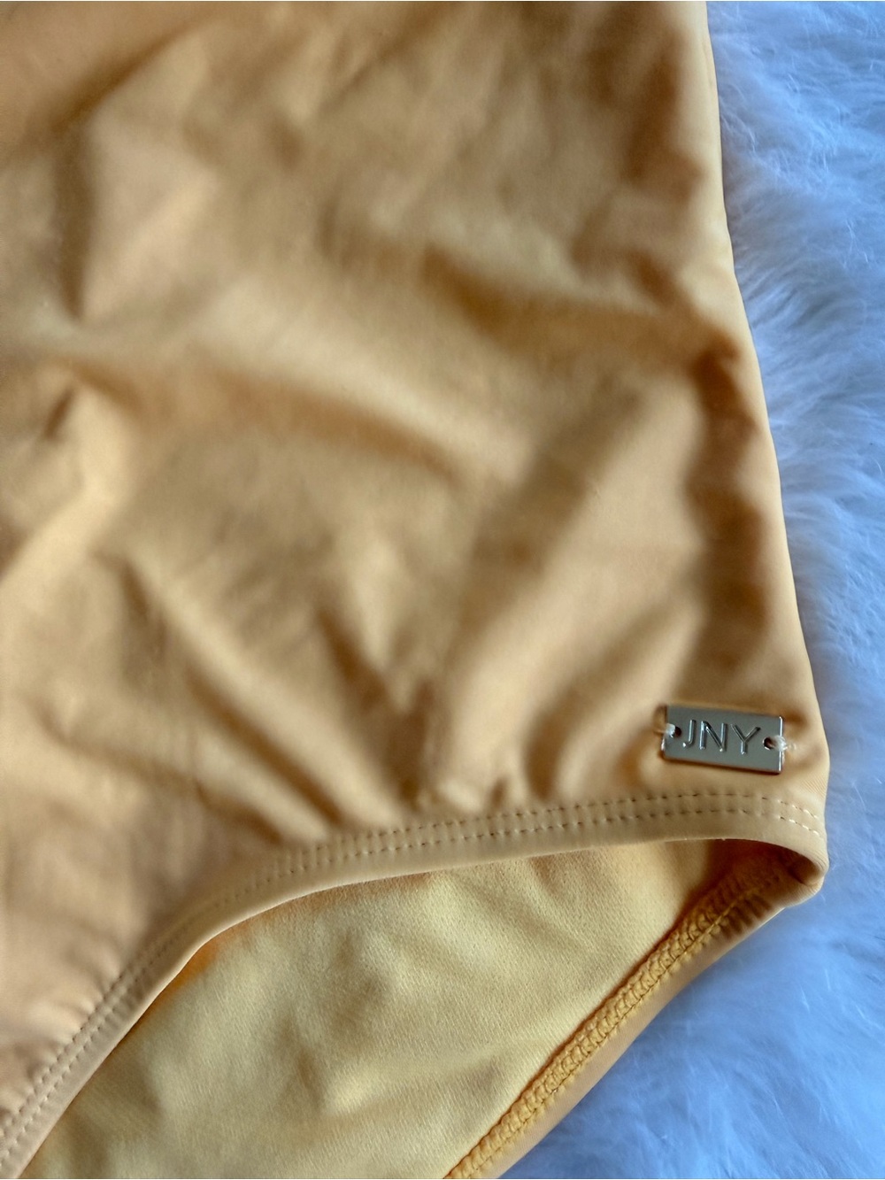 One Shoulder Ruffle Yellow Swimsuit - Picture 2 of 5